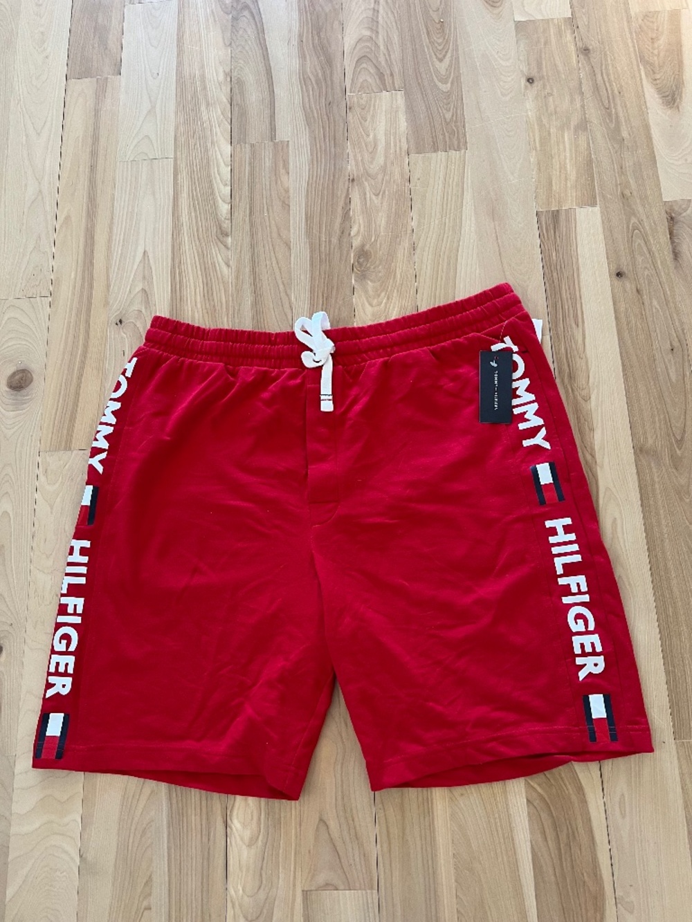 Tommy Hilfiger Red Logo Athletic Shorts